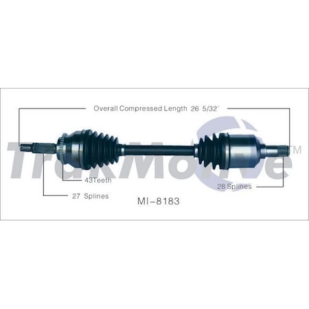 Surtrack Axle Cv Axle Shaft, Mi-8183 MI-8183